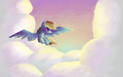 Size: 3577x2247 | Tagged: safe, artist:andersbaker, rainbow dash, g4, cloud, cloudy, female, flying, solo