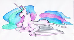 Size: 1280x685 | Tagged: safe, artist:ackryllis, princess celestia, g4, female, solo