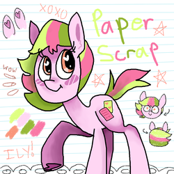 Size: 1000x1000 | Tagged: safe, artist:spiralslipstream, oc, oc only, earth pony, pony, heart eyes, paperscrap, solo, wingding eyes