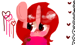 Size: 600x360 | Tagged: safe, artist:spiralslipstream, oc, oc only, pony, unicorn, blushing, heart, solo