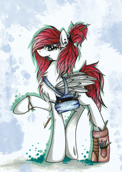 Size: 978x1373 | Tagged: safe, artist:majkarogo, oc, oc only, pegasus, pony, solo