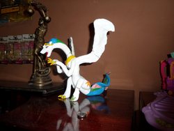 Size: 2048x1536 | Tagged: safe, artist:demonioblanco, princess celestia, dragon, g4, broken, craft, dragonlestia, figure, irl, mediocre, photo, sculpt, species swap, toy