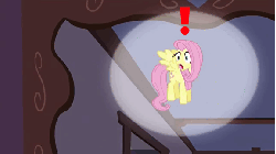 Size: 576x324 | Tagged: safe, edit, edited screencap, screencap, fluttershy, filli vanilli, g4, animated, caught, covering, crossover, female, flying, konami, metal gear, solo