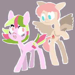 Size: 1000x1000 | Tagged: safe, artist:spiralslipstream, oc, oc only, earth pony, pegasus, pony, scrappaper