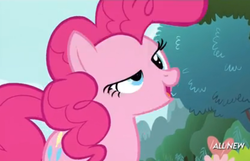 Size: 1111x714 | Tagged: safe, screencap, pinkie pie, earth pony, pony, filli vanilli, g4, season 4, all new, female, mare, open mouth, open smile, smiling, solo, text