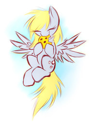 Size: 595x800 | Tagged: safe, artist:kejifox, derpy hooves, pegasus, pony, g4, cookie, cute, derpabetes, eating, female, mare, solo
