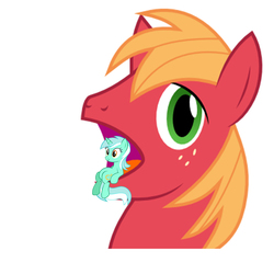 Size: 900x900 | Tagged: safe, big macintosh, lyra heartstrings, earth pony, pony, filli vanilli, g4, my little pony: friendship is magic, big mac's big mouth, exploitable meme, male, meme, sitting lyra, stallion