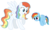 Size: 5000x2971 | Tagged: safe, artist:jennieoo, rainbow dash, oc, oc:prism rain, g4, filly, show accurate, simple background, transparent background, vector