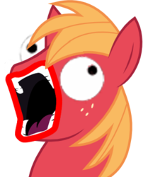 Size: 285x353 | Tagged: safe, big macintosh, earth pony, pony, filli vanilli, g4, my little pony: friendship is magic, 4chan, big mac's big mouth, derp, exploitable meme, male, meme, shoop da whoop, simple background, solo, stallion, transparent background