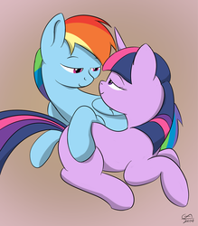 Size: 1000x1143 | Tagged: safe, artist:gamesadict, rainbow dash, twilight sparkle, g4, female, hearts and hooves day, lesbian, ship:twidash, shipping