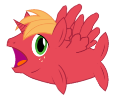 Size: 541x462 | Tagged: safe, big macintosh, alicorn, pony, filli vanilli, g4, my little pony: friendship is magic, big mac's big mouth, big mackerel, bigmacicorn, exploitable meme, male, meme, not salmon, princess big mac, simple background, solo, species swap, transparent background, wat