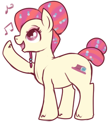 Size: 459x500 | Tagged: safe, artist:lulubell, torch song, earth pony, pony, filli vanilli, g4, chubby, simple background, singing, solo, white background