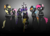 Size: 1375x1000 | Tagged: safe, artist:shinekolt, applejack, fluttershy, pinkie pie, rainbow dash, rarity, twilight sparkle, ghost, anthro, g4, black background, brütal, cloak, clothes, corpse paint, crossover, cult, cultist, ghost (band), ghost bc, heavy metal, mane six, mask, metal as fuck, mitre, papa emeritus ii, parody, rock (music), satanic, satanism, simple background, twilight scepter