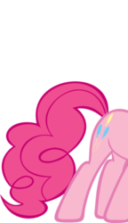 Size: 594x1032 | Tagged: safe, pinkie pie, earth pony, pony, g4, female, fourth wall, juxtaposition bait, mare, simple background, solo, transparent background
