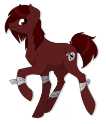 Size: 1750x2050 | Tagged: safe, artist:rannarbananar, oc, oc only, oc:steel soul, pony, bandage, leg wraps, looking at you, male, raised hoof, raised leg, simple background, smiling, solo, stallion, transparent background, vector