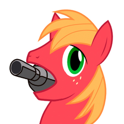 Size: 382x382 | Tagged: safe, big macintosh, earth pony, pony, filli vanilli, g4, my little pony: friendship is magic, big mac's big mouth, cannon, exploitable meme, fullmetal alchemist, male, meme, solo, stallion