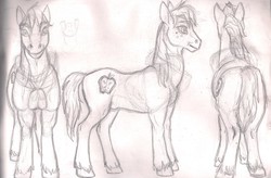 Size: 2227x1462 | Tagged: safe, artist:queensmate, big macintosh, earth pony, pony, g4, male, monochrome, nudity, sheath, solo, stallion, traditional art