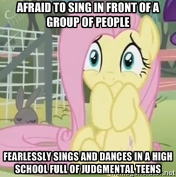 Size: 274x276 | Tagged: safe, screencap, fluttershy, equestria girls, filli vanilli, g4, drama, equestria girls drama, female, image macro, mare, meme, shy, solo