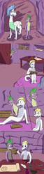 Size: 1280x5120 | Tagged: safe, artist:fuzebox, spike, oc, oc:barius, oc:kitoith, dragon, g4, bed, bedroom, book, cave, comic, magic, male, quill, scroll, spike's journey, teenaged dragon, tumblr