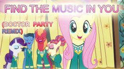 Size: 1280x720 | Tagged: safe, big macintosh, fluttershy, rarity, toe-tapper, torch song, earth pony, pony, filli vanilli, g4, find the music in you, flutterguy, male, ponytones, remix, stallion, youtube link