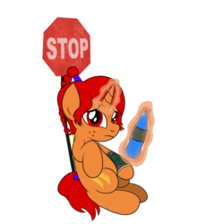 Size: 894x894 | Tagged: safe, artist:drawponies, oc, oc only, oc:trail blaze, pony, unicorn, fallout equestria, commission, magic, solo, trail blaze