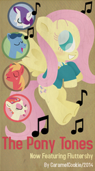 Size: 500x900 | Tagged: safe, artist:caramelcookie, big macintosh, fluttershy, rarity, toe-tapper, torch song, earth pony, pony, filli vanilli, g4, male, ponytones, poster, singing, stallion