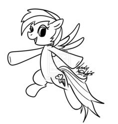 Size: 870x918 | Tagged: dead source, safe, artist:ladynanaki, rainbow dash, g4, black and white, deviantart watermark, female, grayscale, monochrome, obtrusive watermark, solo, watermark