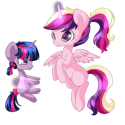 Size: 2000x2000 | Tagged: safe, artist:rue-willings, princess cadance, twilight sparkle, g4, filly, younger