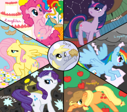 Size: 960x854 | Tagged: safe, artist:spicyhamsandwich, applejack, derpy hooves, fluttershy, pinkie pie, rainbow dash, rarity, twilight sparkle, bird, pegasus, pony, g4, 2012, :o, apple, balloon, bedroom eyes, c:, cake, camera, confetti, constellation, derp, description in comments, female, flower, food, hat, lightning, looking up, mane six, mare, ms paint, muffin, open mouth, party hat, smiling, smirk, spotlight, spread wings, storm, stormcloud