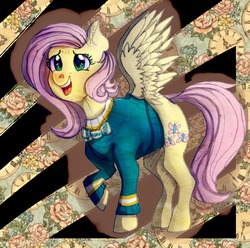 Size: 800x794 | Tagged: safe, artist:temary03, fluttershy, filli vanilli, g4, bottomless, clothes, female, partial nudity, ponytones outfit, solo, sweater, sweatershy