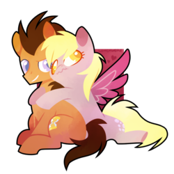 Size: 600x600 | Tagged: safe, artist:lunchwere, derpy hooves, doctor whooves, time turner, earth pony, pegasus, pony, g4, female, hug, male, mare, ship:doctorderpy, shipping, simple background, stallion, straight, transparent background