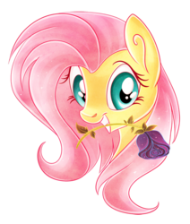 Size: 500x590 | Tagged: safe, artist:blackfreya, fluttershy, g4, female, flower, mouth hold, simple background, solo, transparent background