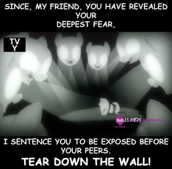 Size: 1112x1094 | Tagged: safe, screencap, fluttershy, filli vanilli, g4, image macro, meme, music, panic attack, pink floyd, stage fright, the trial, the wall
