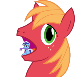 Size: 341x353 | Tagged: safe, big macintosh, minuette, earth pony, pony, filli vanilli, g4, my little pony: friendship is magic, big mac's big mouth, exploitable meme, imminent vore, male, meme, stallion, toothbrush