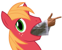 Size: 426x346 | Tagged: safe, big macintosh, earth pony, pony, filli vanilli, g4, my little pony: friendship is magic, big mac's big mouth, dubs, exploitable meme, male, meme, off by one, stallion