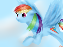 Size: 1600x1200 | Tagged: safe, artist:coprycornia, rainbow dash, g4, cloud, cloudy, female, solo