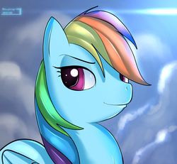 Size: 1134x1050 | Tagged: safe, artist:skyart301, rainbow dash, g4, awesome, beautiful ponies, cute, female, portrait, smiling, solo