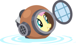 Size: 10156x6000 | Tagged: safe, artist:dasprid, fluttershy, pony, filli vanilli, g4, season 4, absurd resolution, diving helmet, diving suit, female, helmet, simple background, solo, transparent background, vector