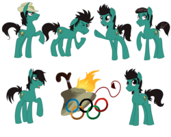 Size: 4000x3200 | Tagged: source needed, safe, artist:hellangelwolfrevenge, earth pony, pony, beautiful, cane, chester, crossover, cute, cutie mark, femboy, fire, hat, mal, male, manitoba smith, mike (total drama), multiple personality, multiple personality disorder, olympic rings, ponified, svetlana, teenager, total drama, vito