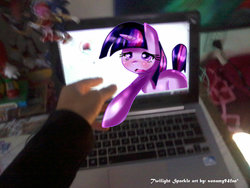 Size: 1600x1200 | Tagged: safe, artist:sonamy94fan, twilight sparkle, g4, fourth wall, hand