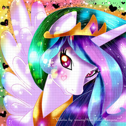 Size: 5000x5000 | Tagged: safe, artist:sonamy94fan, princess celestia, g4, absurd resolution, blushing, female, solo