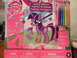 Size: 3648x2736 | Tagged: safe, spike, twilight sparkle, g4, book, marker, merchandise, sketch, stencil, sticker