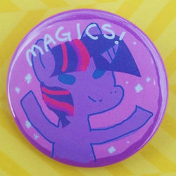 Size: 400x400 | Tagged: safe, artist:domino626, twilight sparkle, g4, button, female, magic, solo