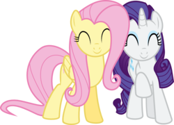 Size: 1278x918 | Tagged: safe, artist:jeatz-axl, fluttershy, rarity, pegasus, pony, unicorn, filli vanilli, g4, ^^, cute, duo, eyes closed, female, lesbian, mare, raised hoof, raribetes, ship:flarity, shipping, shyabetes, simple background, smiling, snuggling, svg, transparent background, vector