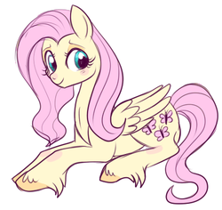 Size: 421x398 | Tagged: safe, artist:lulubell, fluttershy, g4, female, simple background, solo, unshorn fetlocks, white background