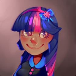 Size: 810x810 | Tagged: safe, artist:snovve, twilight sparkle, human, g4, dark skin, female, humanized, solo