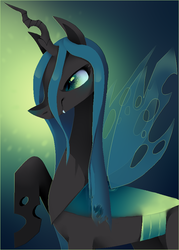 Size: 651x907 | Tagged: dead source, safe, artist:snovve, queen chrysalis, changeling, changeling queen, g4, fangs, female, solo