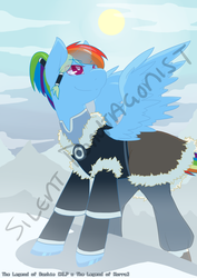 Size: 1000x1414 | Tagged: dead source, safe, artist:silent ponytagonist, rainbow dash, g4, female, parody, solo, the legend of korra