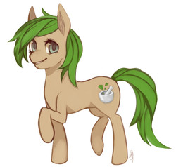 Size: 2083x1984 | Tagged: safe, artist:nuggetz, oc, oc only, oc:sage leaf, pony, cute, grin, looking at you, raised hoof, raised leg, simple background, smiling, solo, white background