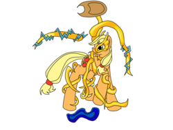 Size: 650x490 | Tagged: safe, artist:roxy-cream, applejack, g4, armor, female, simple background, solo